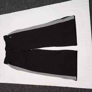 Xersion Girls Black/Gray Fleece Lined  Sweatpants Leg Slits Size XS 6/6X